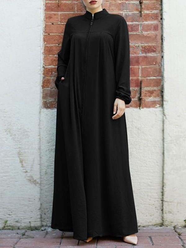 Zip Front Maxi Dress