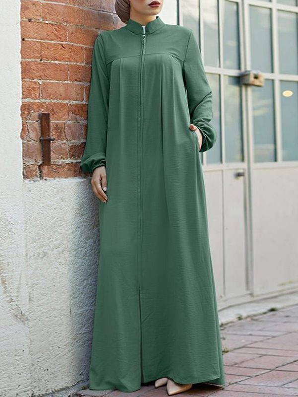 Zip Front Maxi Dress