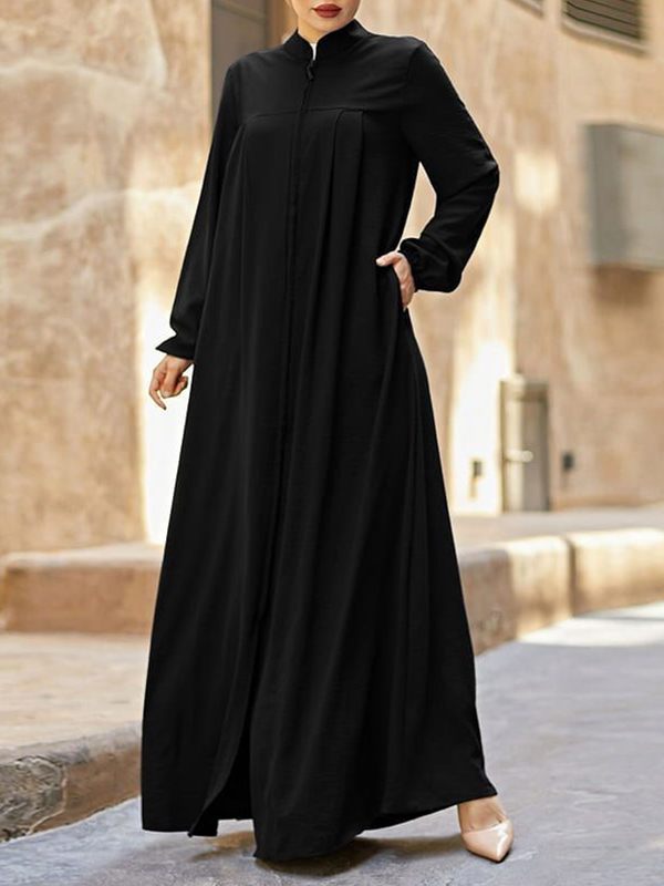 Zip Front Maxi Dress