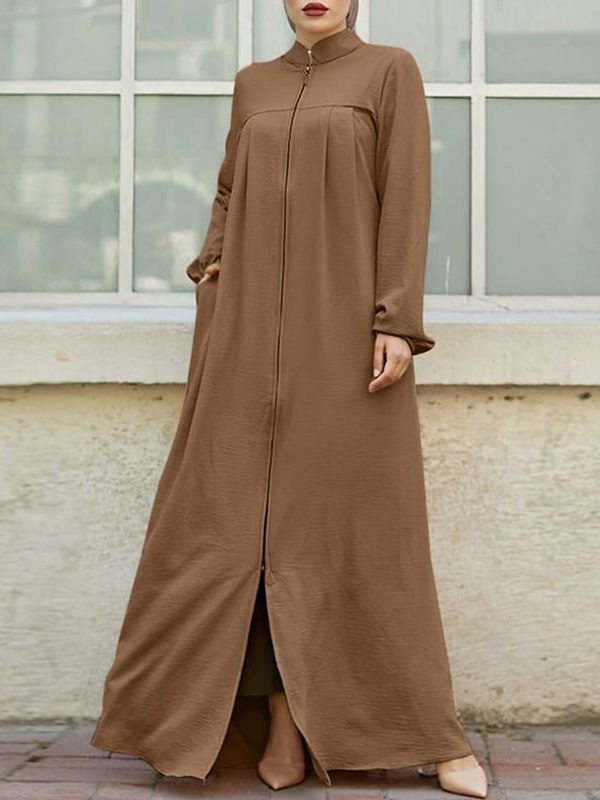 Zip Front Maxi Dress