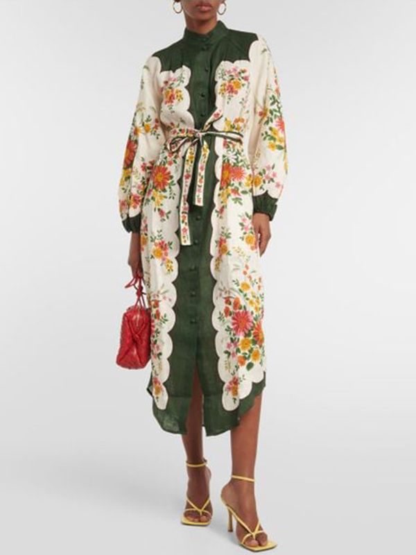 Floral Tied Shirt Dress