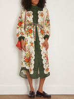Floral Tied Shirt Dress