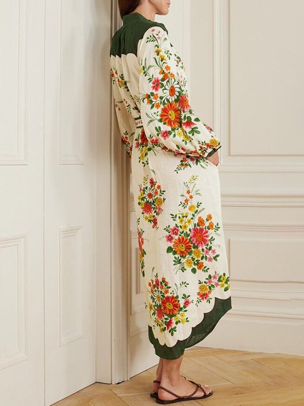 Floral Tied Shirt Dress
