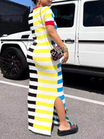 Stripe Side-Slit Dress