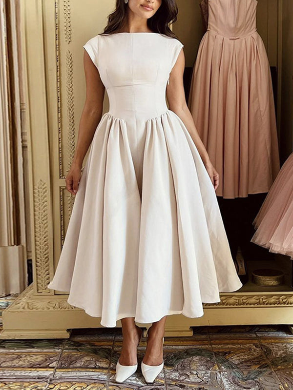 Solid Cutout Midi Dress