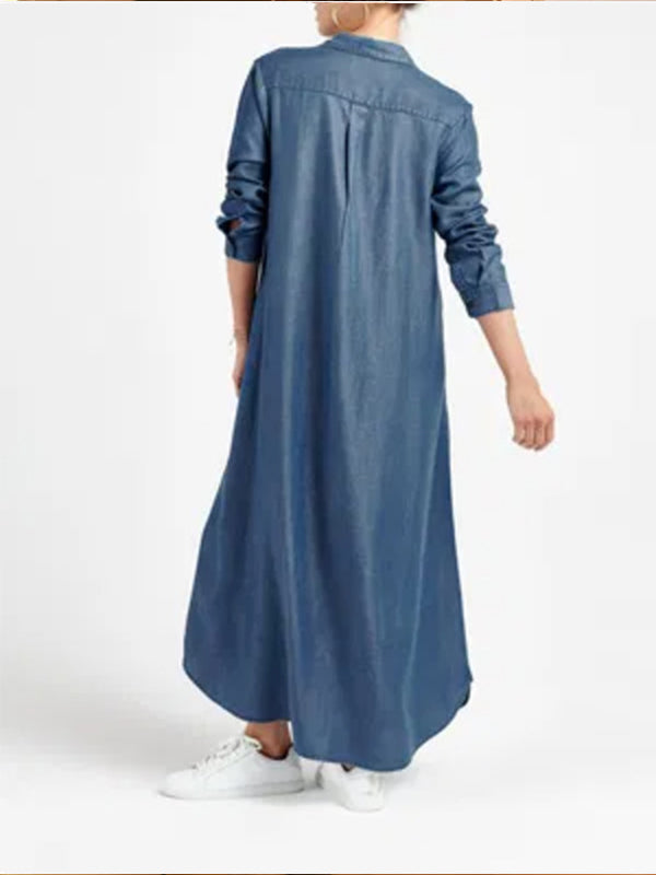 Denim V-Neck Dress