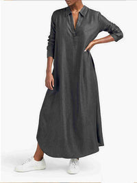 Denim V-Neck Dress