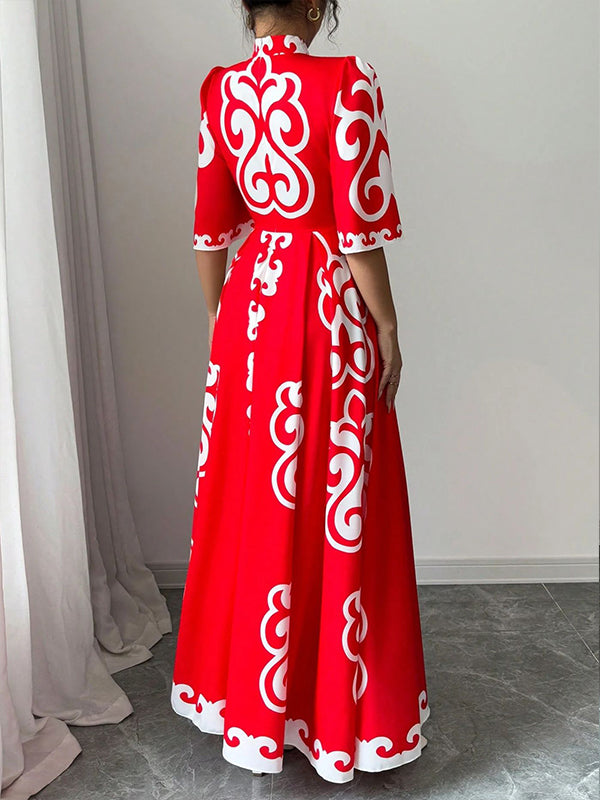 Printed Slit Maxi Dress