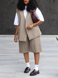 Sleeveless Blazer & Shorts Set