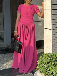 Solid Ruched Maxi Dress