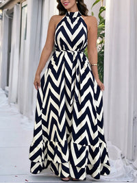 Printed Sleeveless Ruffle Dress