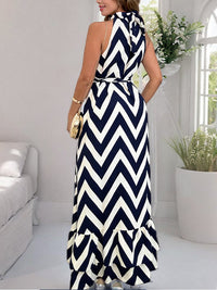 Printed Sleeveless Ruffle Dress