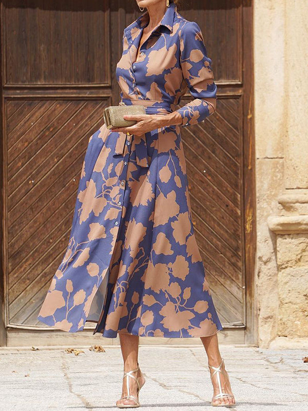 Printed Tied Shirt Dress
