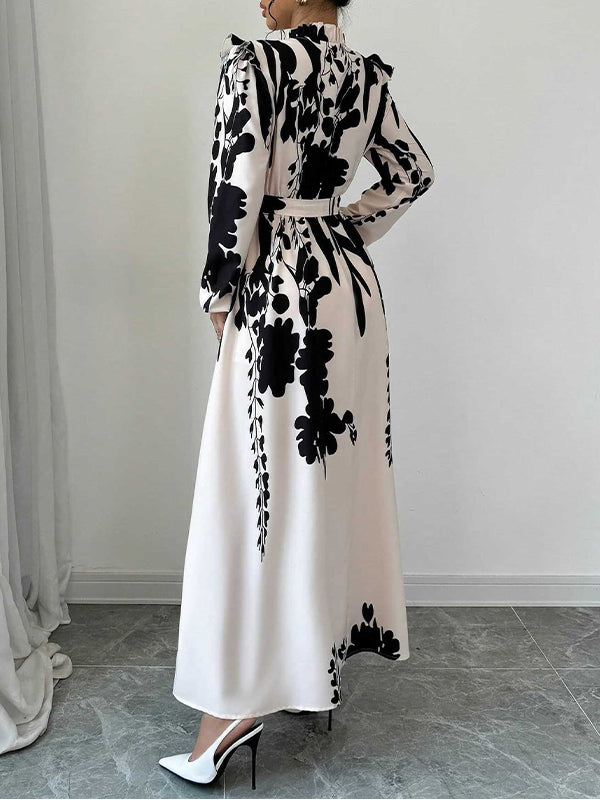 Printed Tied Shirt Dress