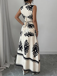 Printed Sleeveless Shirt & Skirt Set