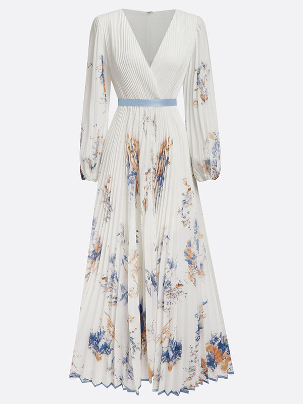 Beautiedoll Printed Pleated Dress