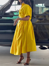 Solid Shirt & Skirt Set