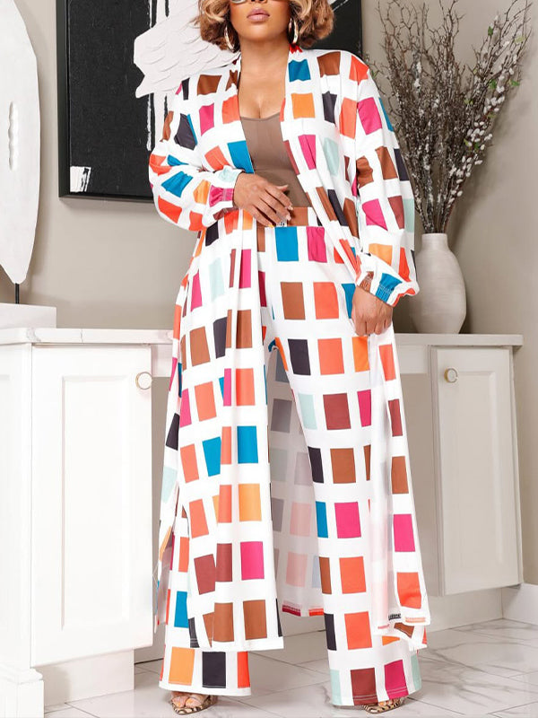 Printed Cardigan & Pants Set