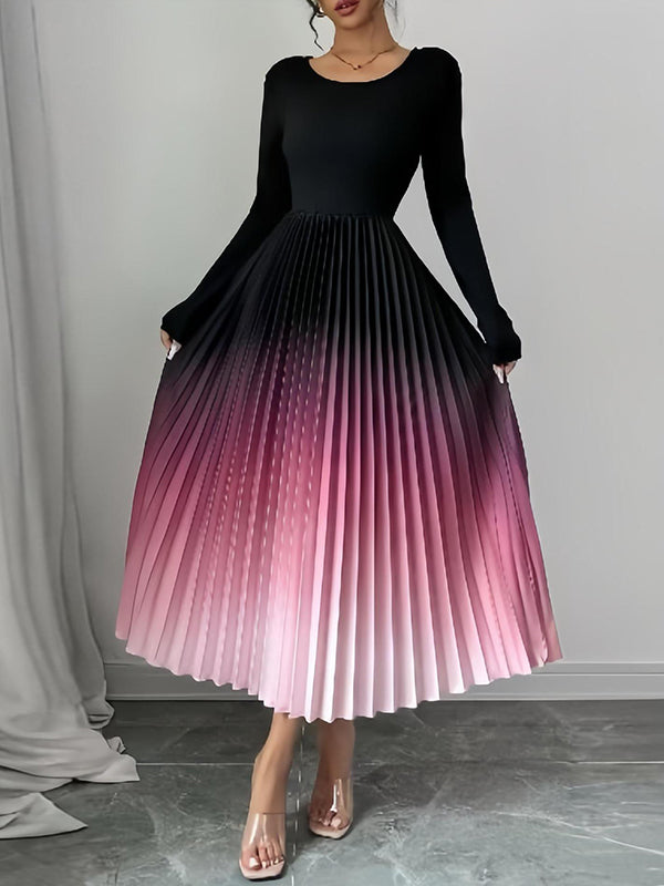 Ombre Pleated Dress