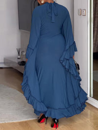 Solid Ruffle Maxi Dress