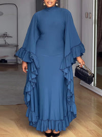 Solid Ruffle Maxi Dress