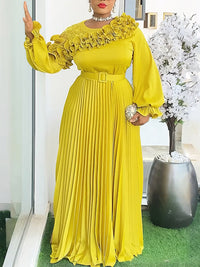 Beautiedoll Frilled Pleated Maxi Dress