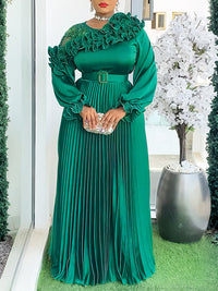 Beautiedoll Frilled Pleated Maxi Dress