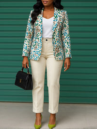 Printed Blazer & Pants Set