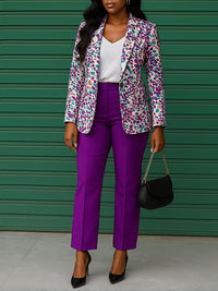 Printed Blazer & Pants Set