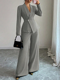 One-Button Blazer & Pants Set