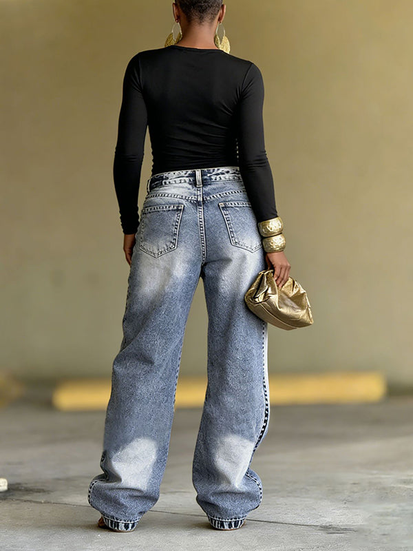 Asymmetric Overlap Jeans - Queenfy