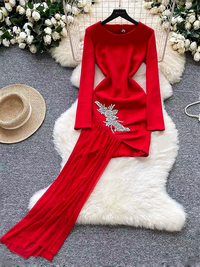 Studded Draped Dress