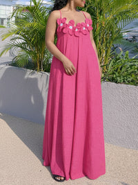 Solid Floral Cami Maxi Dress