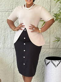 Two-Tone Combo Bodycon Dress