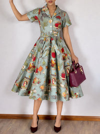 Printed Tied Shirt Dress