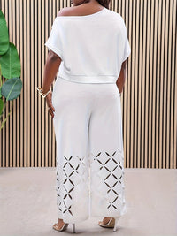 Cutout Boat-Neck Top & Pants Set