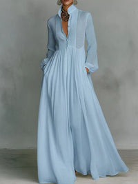 Solid Button-Front Shirt Dress