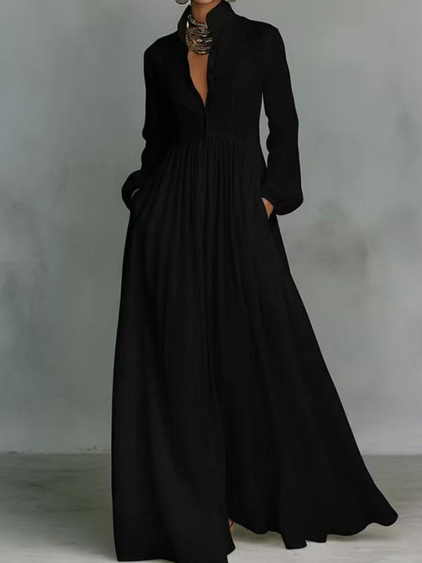 Solid Button-Front Shirt Dress