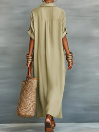 Contrast Shirt Dress