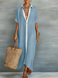 Contrast Shirt Dress