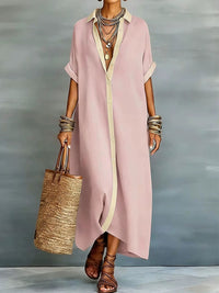Contrast Shirt Dress
