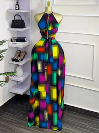 Printed Sleeveless Tied Dress