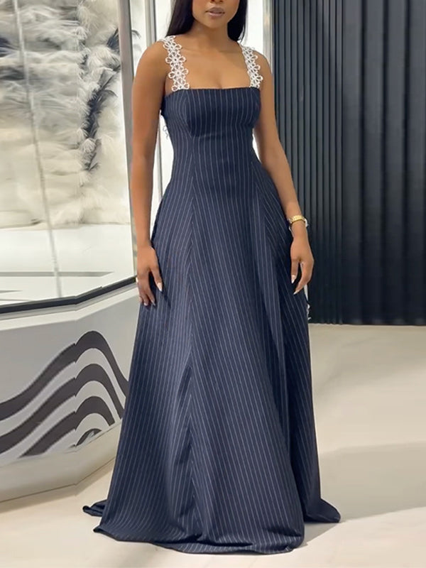 Lace Combo Stripe Dress