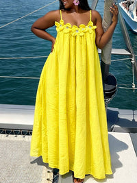 Solid Floral Cami Dress