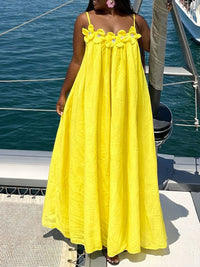 Solid Floral Cami Dress