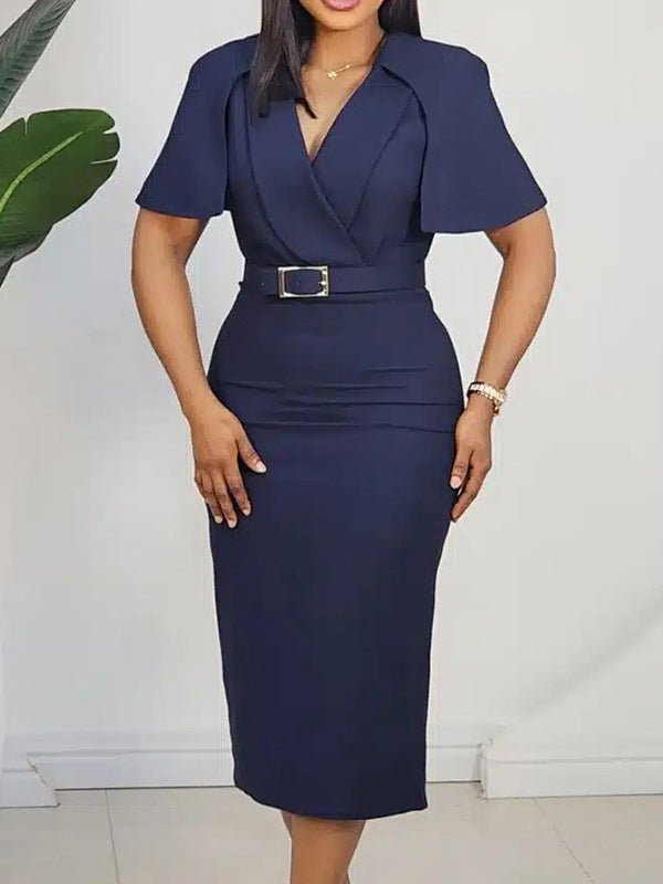 Belted Cape Dress