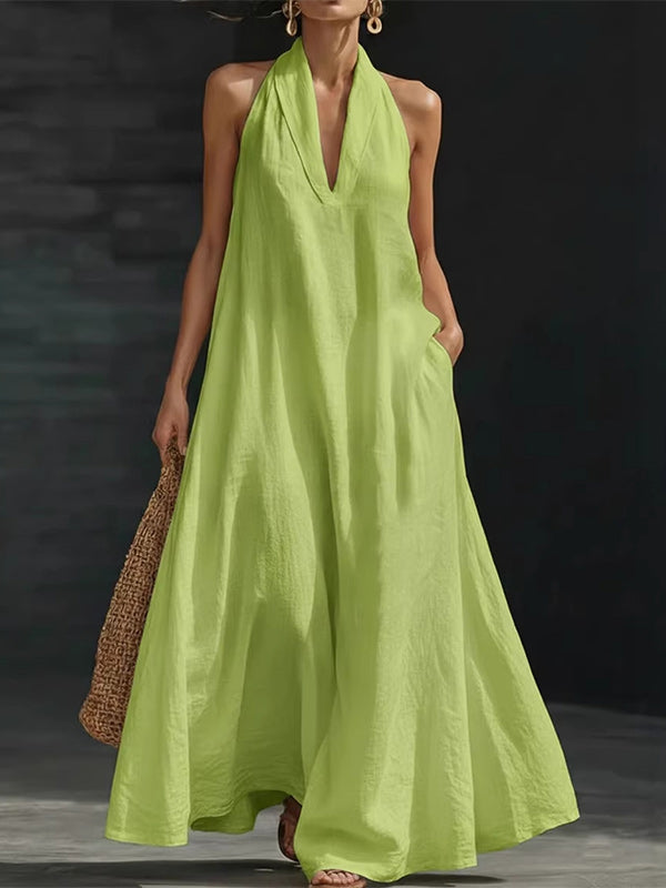 V-Neck Sleeveless Dress