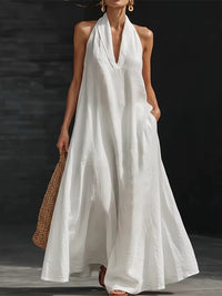 V-Neck Sleeveless Dress