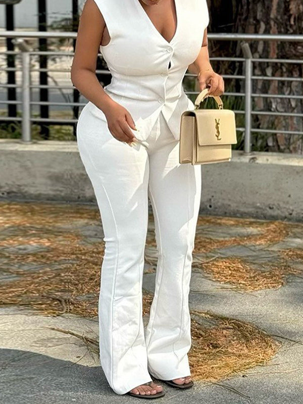 Solid Vest & Pants Set