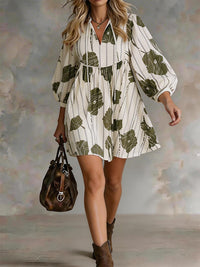 Printed V-Neck Dress